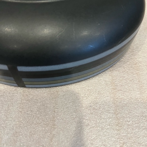 9" Salad Serving Bowl in the Jet Stripes pattern by Denby-Langley.  On Rim 9 5/8 - Picture 6 of 8